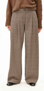 KARIERTE WIDE LEG BUNDFALTENHOSE