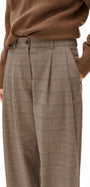 KARIERTE WIDE LEG BUNDFALTENHOSE