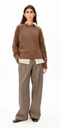 KARIERTE WIDE LEG BUNDFALTENHOSE
