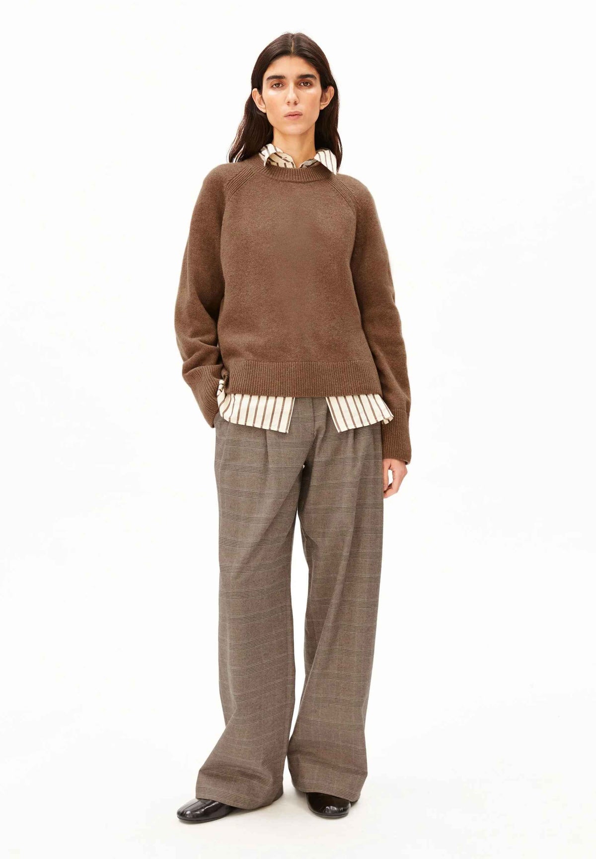 KARIERTE WIDE LEG BUNDFALTENHOSE
