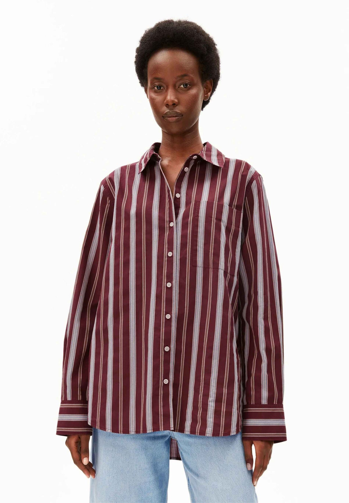 GESTREIFTE WEITE BLUSE