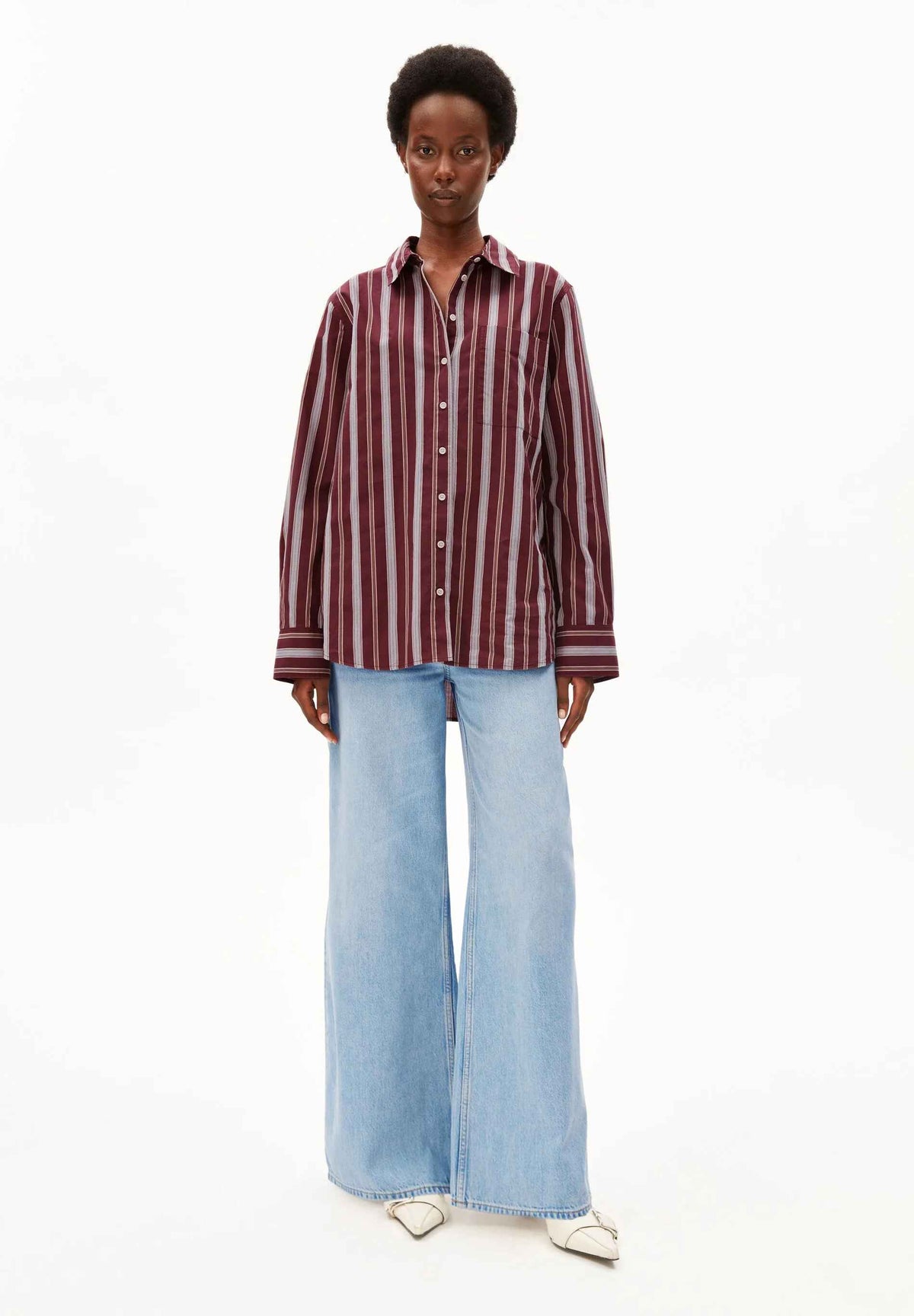 GESTREIFTE WEITE BLUSE