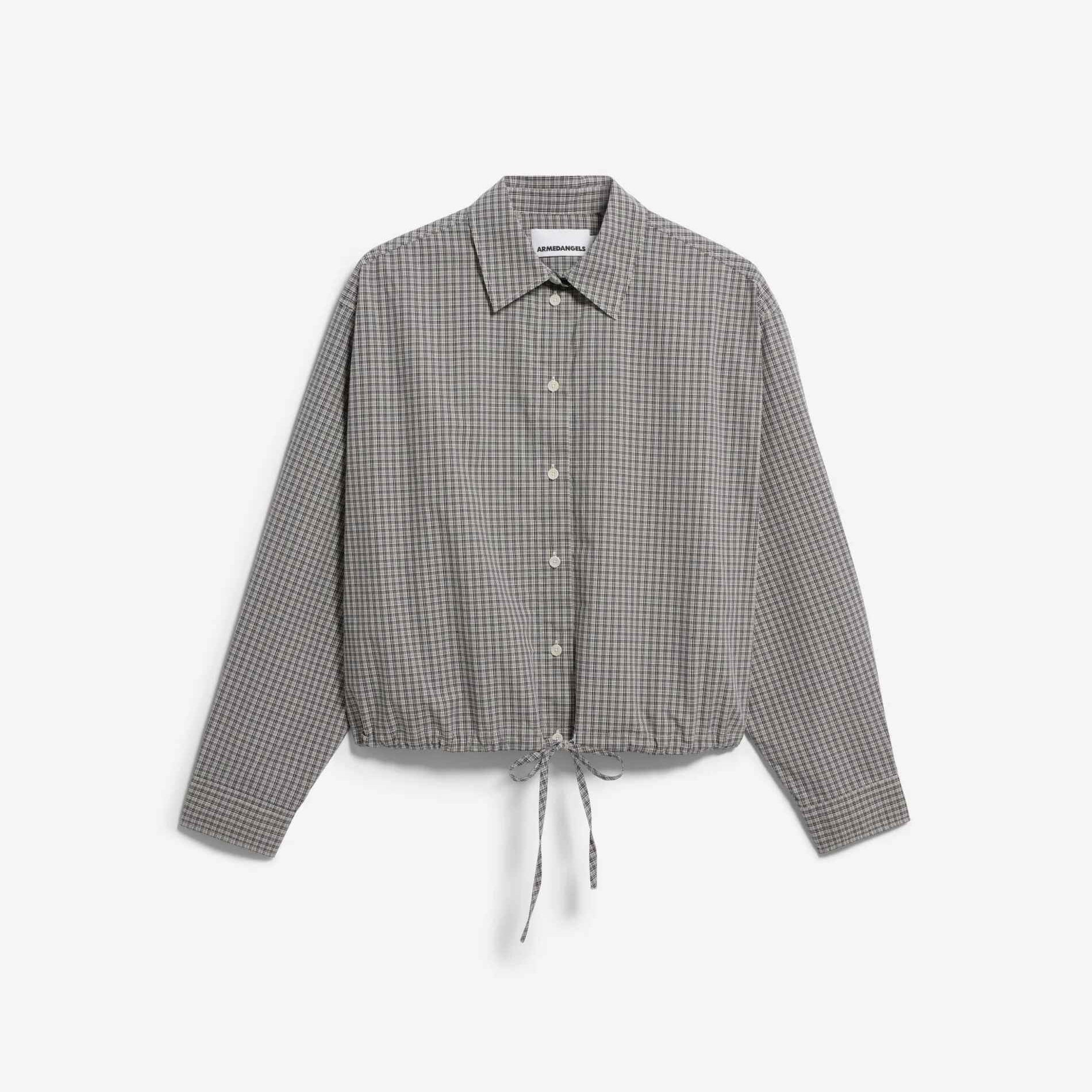 KARIERTE BLUSE MIT KORDELZUG