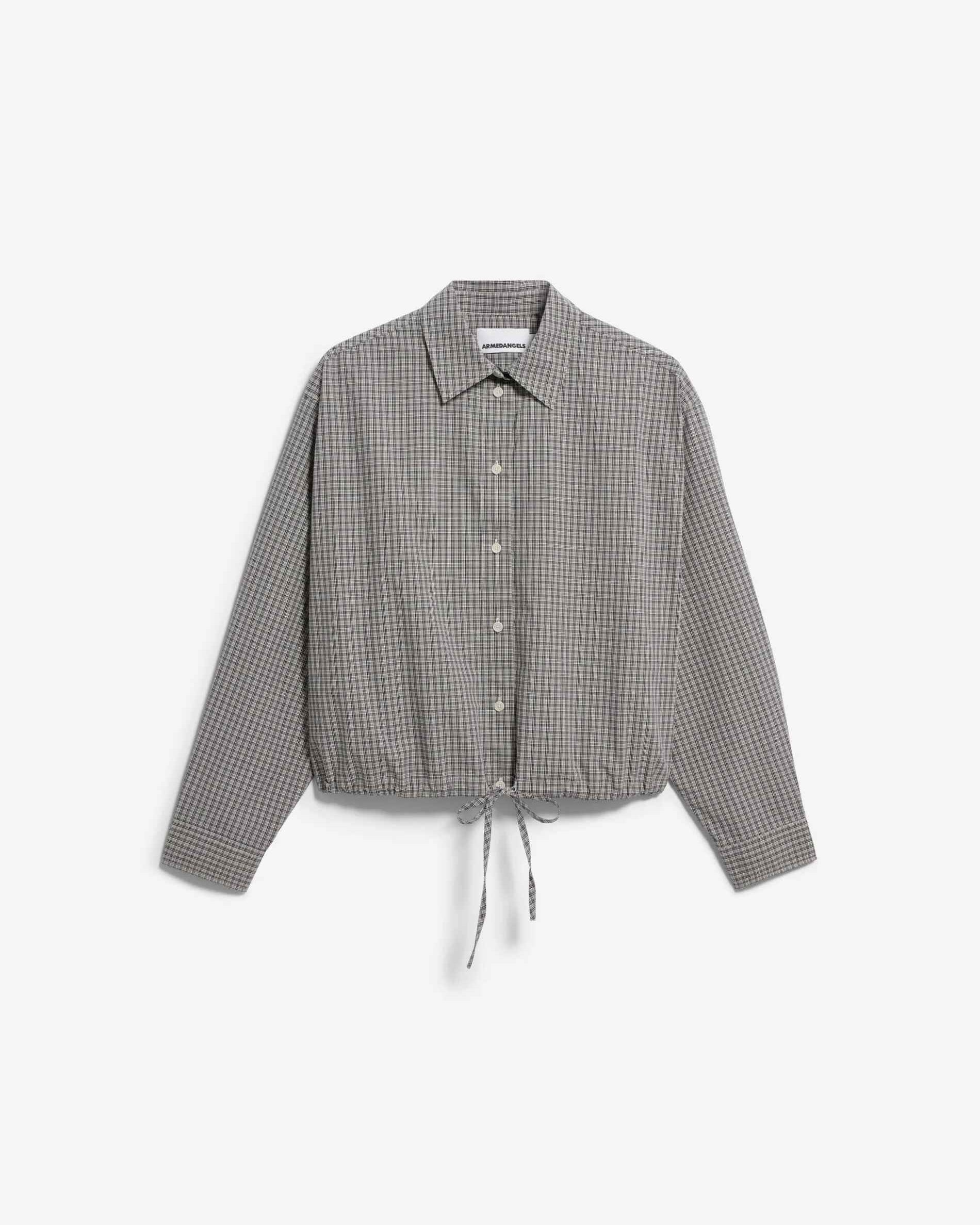 KARIERTE BLUSE MIT KORDELZUG