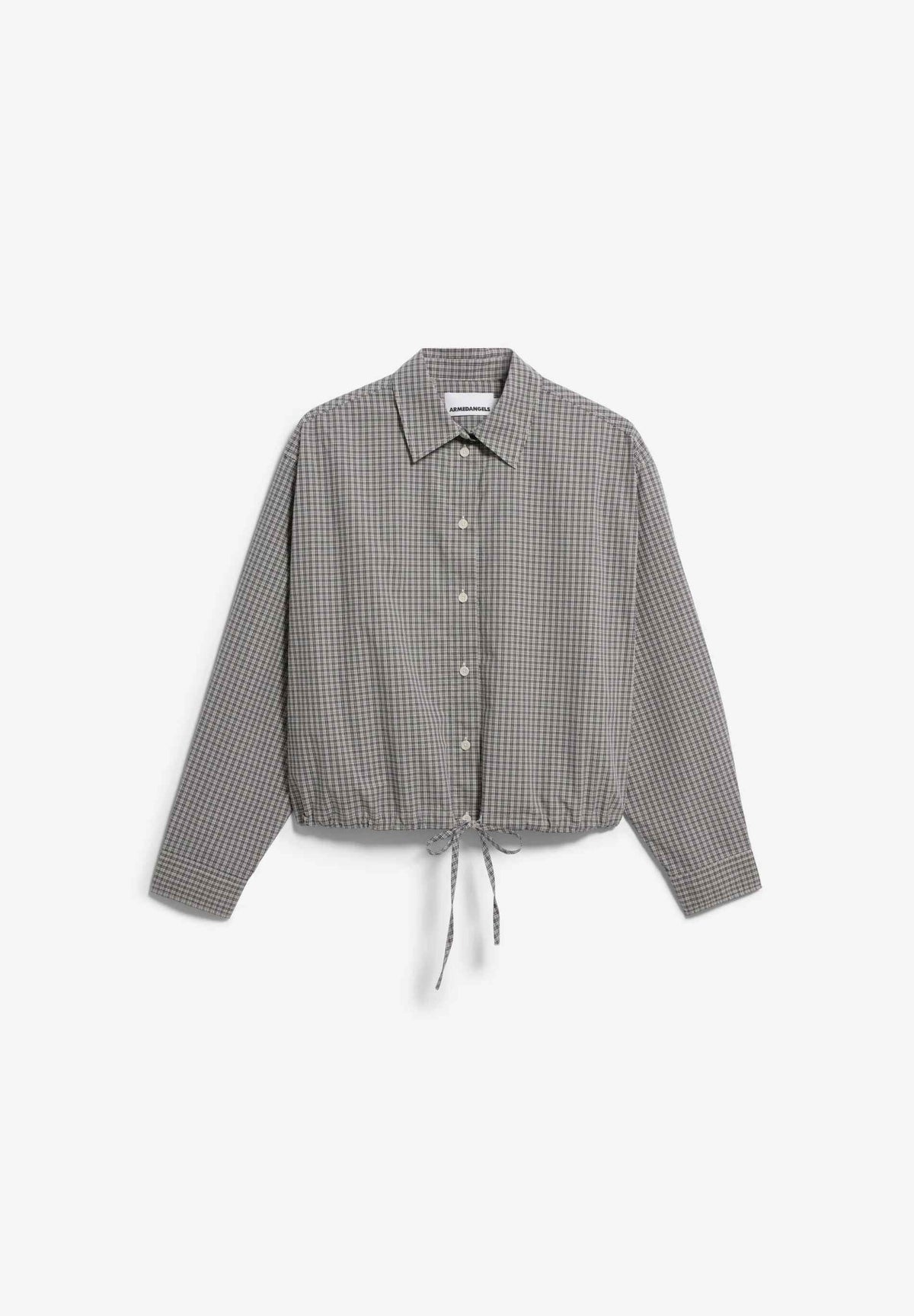 KARIERTE BLUSE MIT KORDELZUG
