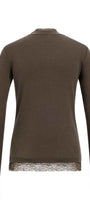 Langärmeliges Jersey-Oberteil mit Spitzendetails