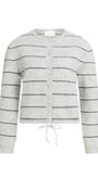 Strick-Cardigan mit Streifen und Kordelzug