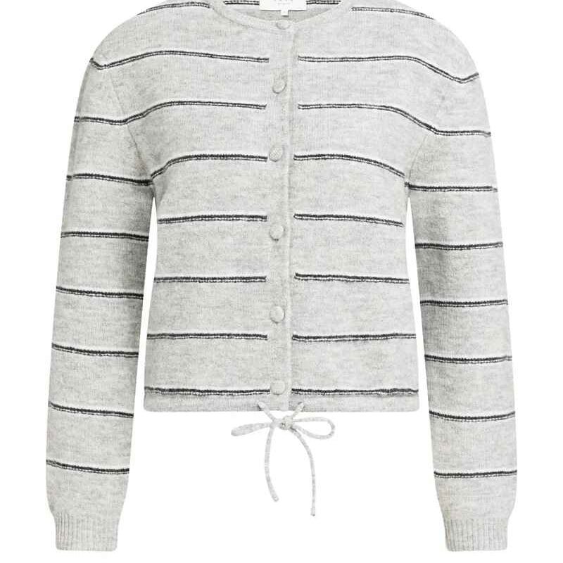 Strick-Cardigan mit Streifen und Kordelzug