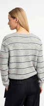 Strick-Cardigan mit Streifen und Kordelzug