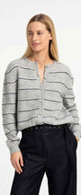 Strick-Cardigan mit Streifen und Kordelzug