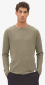 honeycomb crew neck, oil green L