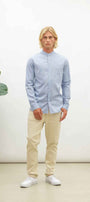 oxford melange shirt, zen blue S