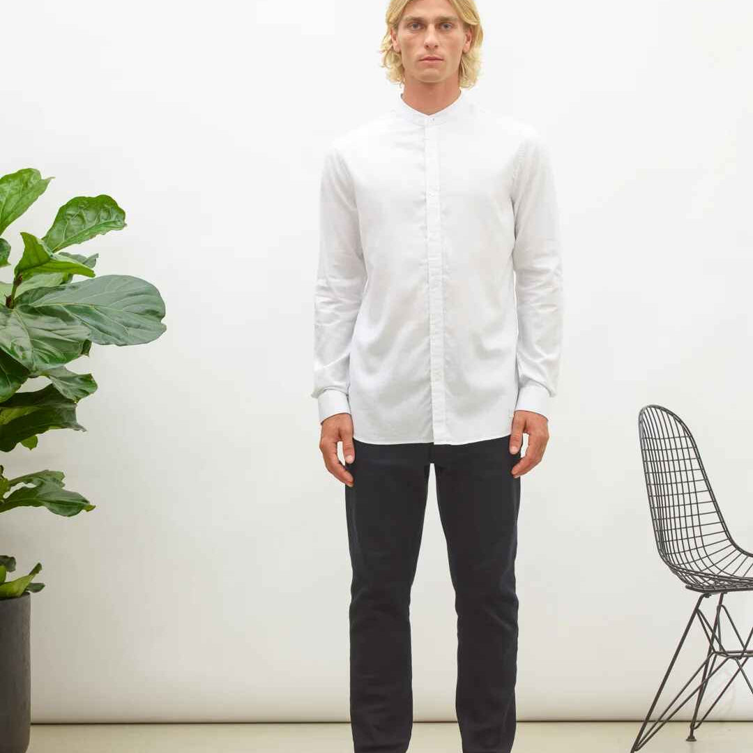 oxford melange shirt, bright white M