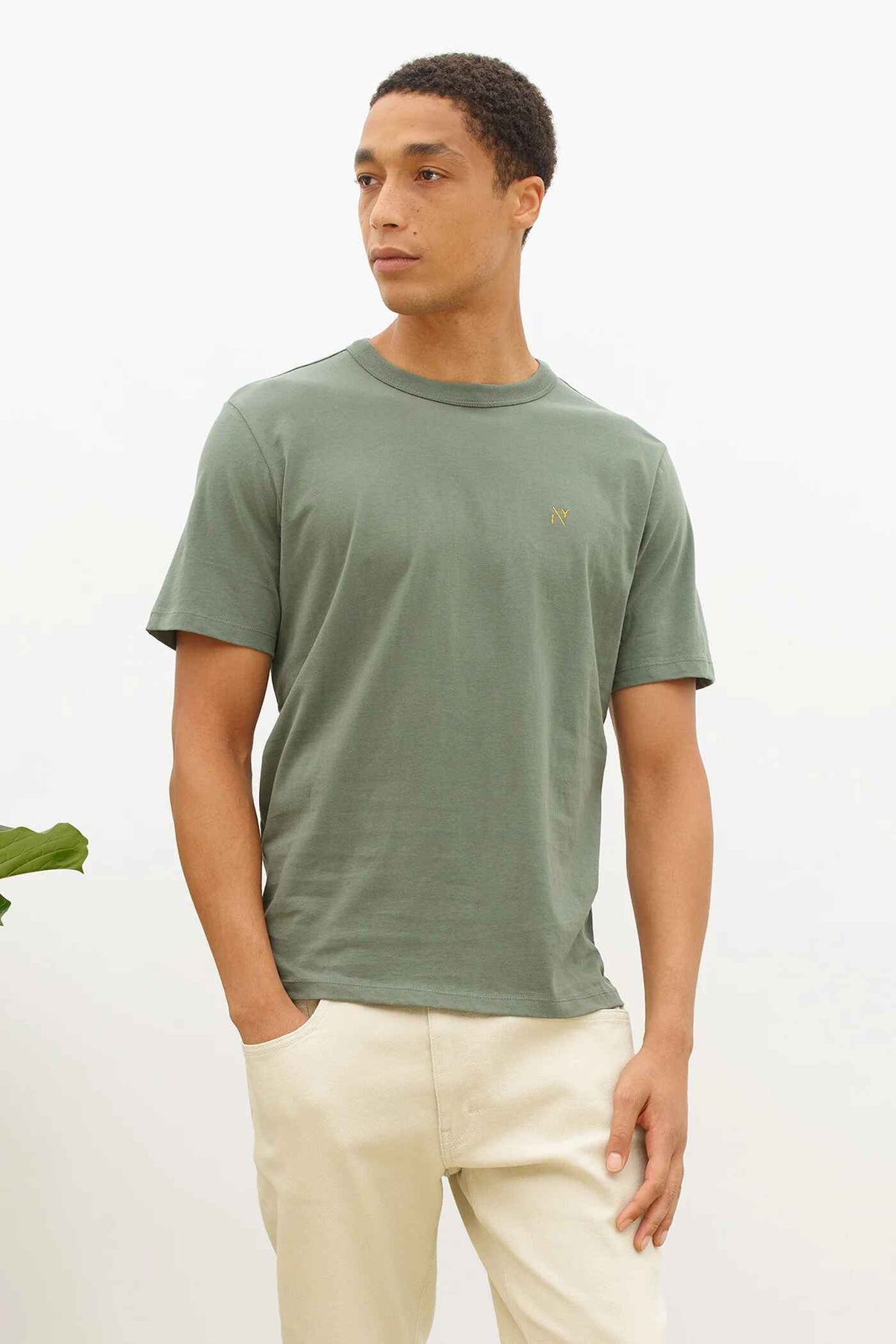 peached t-shirt, duck green M