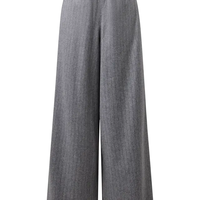 Pull-On Pants mit weitem Bein in Woll-Mix