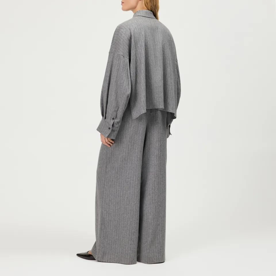 Pull-On Pants mit weitem Bein in Woll-Mix