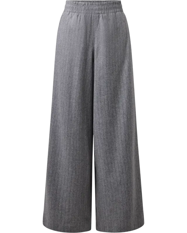 Pull-On Pants mit weitem Bein in Woll-Mix