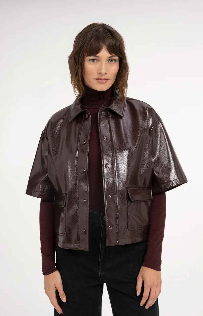 Jacke aus Lederimitat