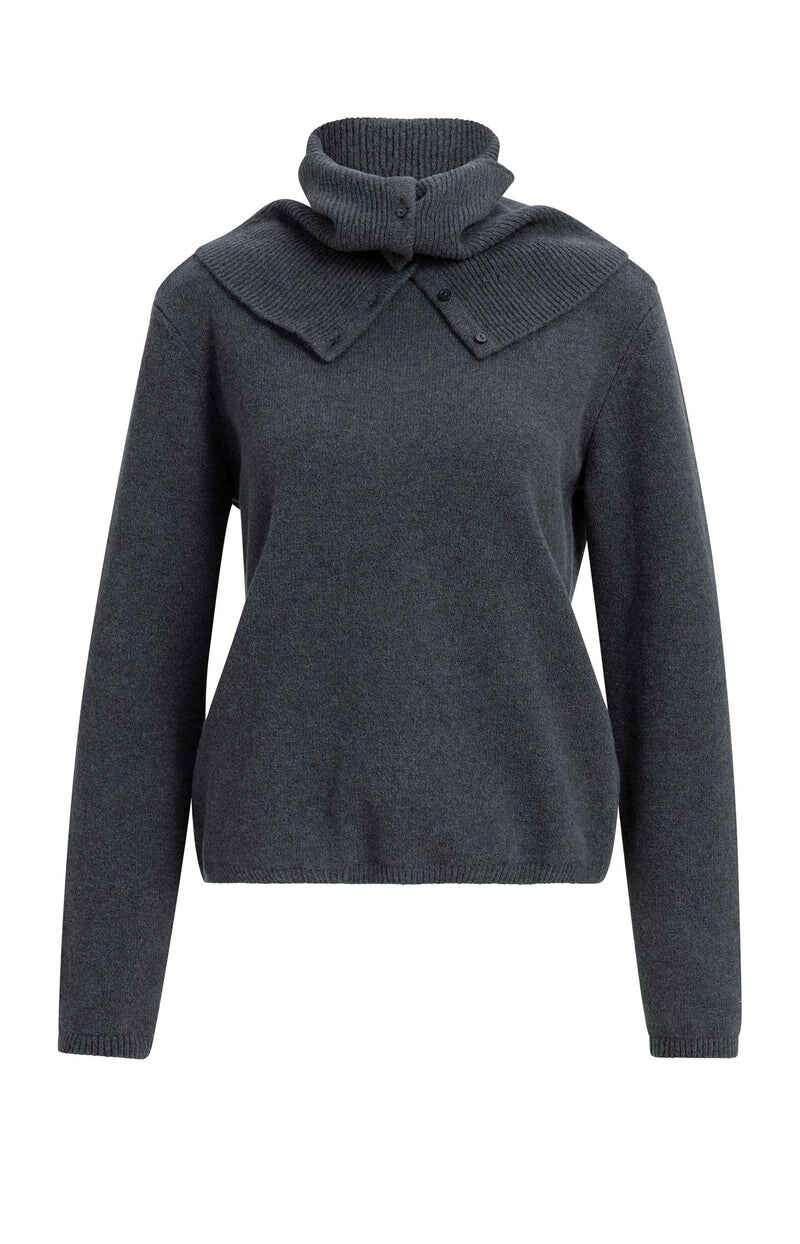 Pullover mit abnehmbarem Rollkragen