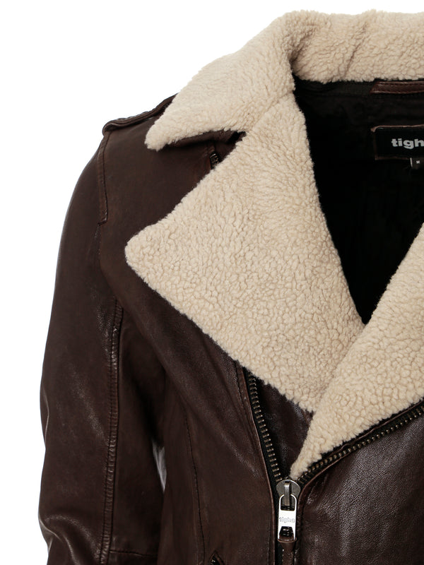 Damen Lederjacken Tigha Lederjacke Pflege Used Look Herren