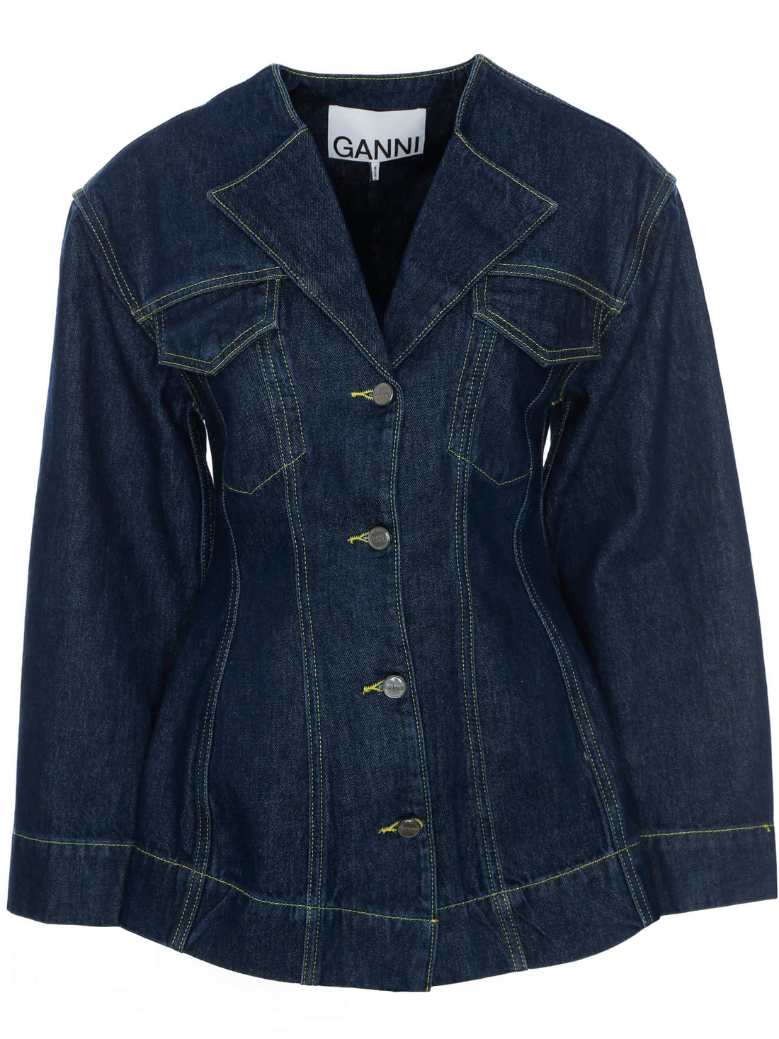 【ガニー】GANNI Rinse Denim Fitted Blazer2023 Ganni Rinse Denim Fitted Blazer - Rinse | Garmentory