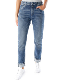 Marty Slim Boyfriend Mid Waist Jeans