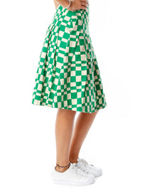 Sabi Checker Pleated Skirt